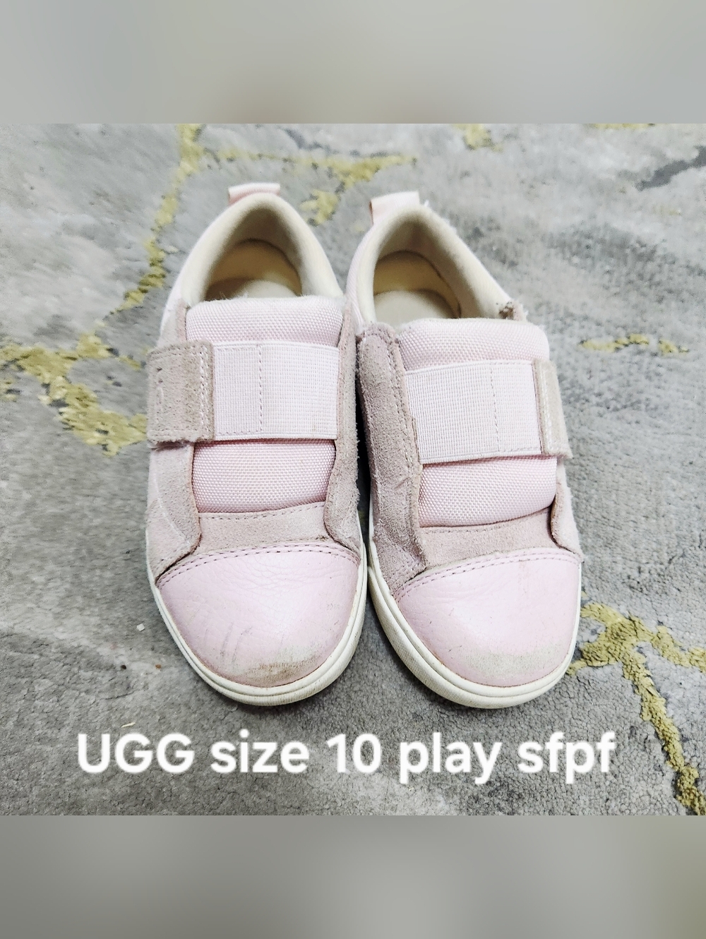 UGG Light Pink Kids Velcro Sneakers